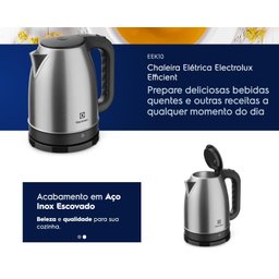 Chaleira Elétrica Electrolux 1,8l Inox Efficient Eek10 220v - 7