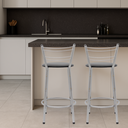 Ver imagem 6 de Kit 2 Banquetas para Balcão Flórida Prata 60cm Cozinha Gourmet Bistrô Bancada Piscina Área de Lazer