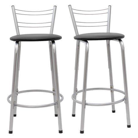Kit 2 Banquetas para Balcão Flórida Prata 60cm Cozinha Gourmet Bistrô Bancada Piscina Área de Lazer