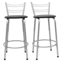 Ver imagem 1 de Kit 2 Banquetas para Balcão Flórida Prata 60cm Cozinha Gourmet Bistrô Bancada Piscina Área de Lazer