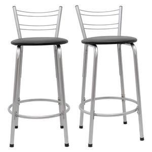 Kit 2 Banquetas para Balcão Flórida Prata 60cm Cozinha Gourmet Bistrô Bancada Piscina Área de Lazer