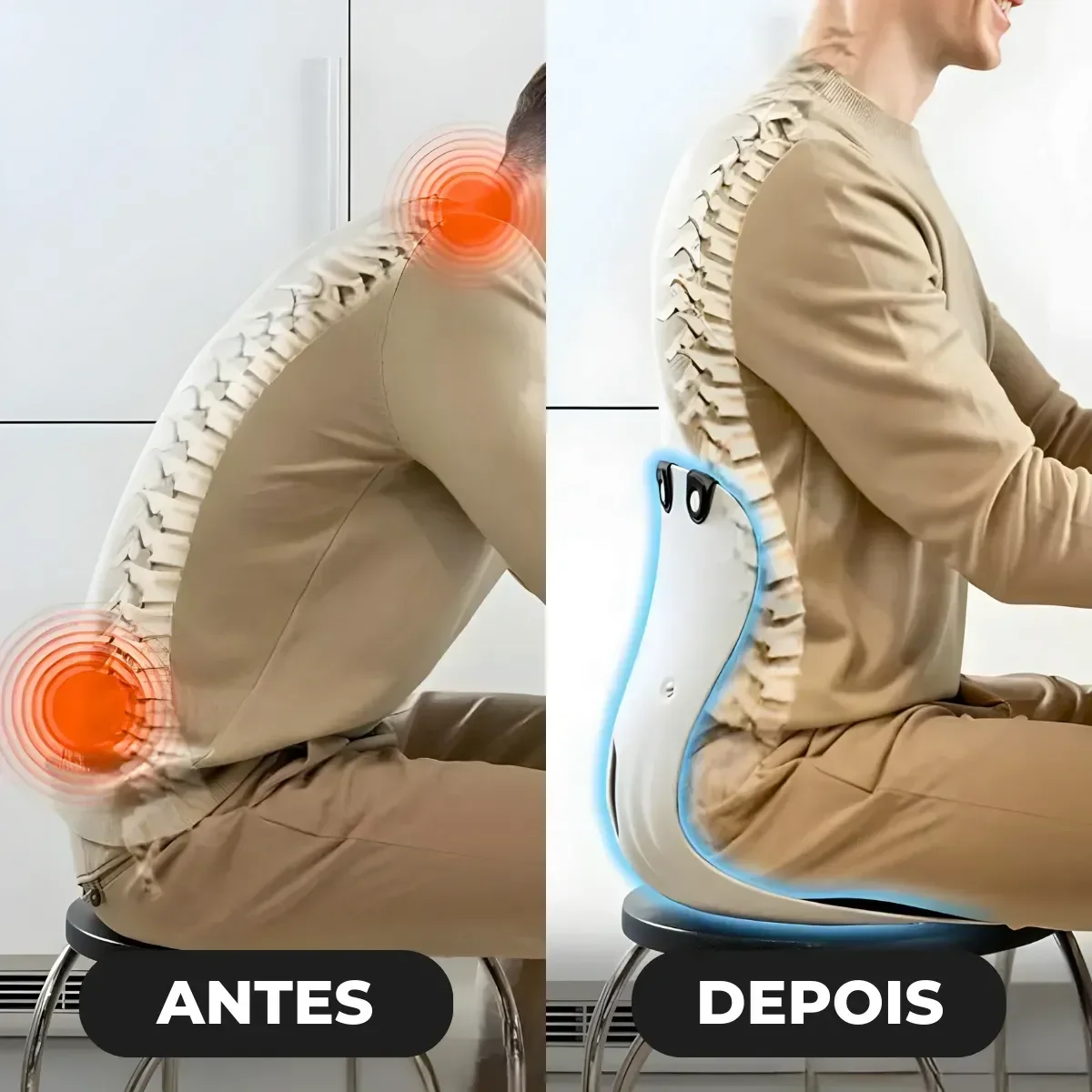 Assento Ergonômico Ortopédico com Apoio Lombar para Cadeira e Carro - 9