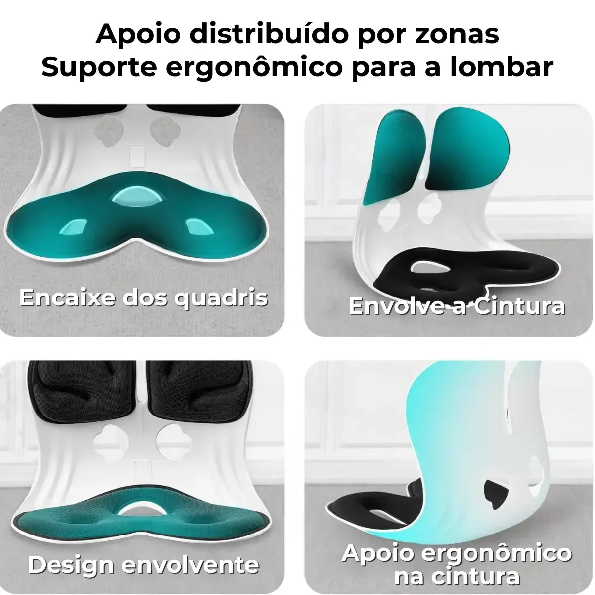 Assento Ergonômico Ortopédico com Apoio Lombar para Cadeira e Carro - 7