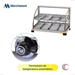 Estufa Vitrine Aquecedora para Salgados Dupla 8 Bandejas - 2