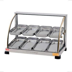 Estufa Vitrine Aquecedora para Salgados Dupla 8 Bandejas