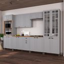 Ver imagem 1 de Armário Cozinha Modulada Completa Americana 100% MDF 350cm Provence Multimóveis Crink-CPL004 Cinza
