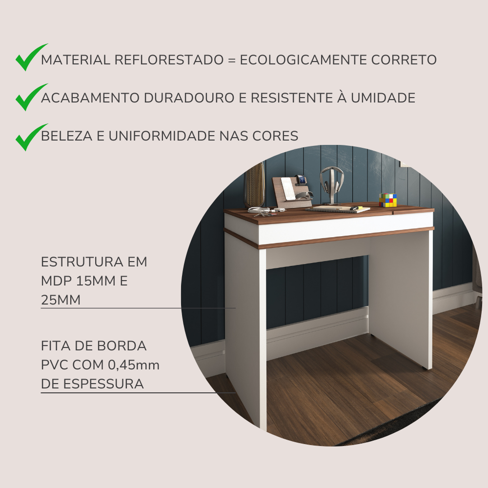 Escrivaninha Home Office 2 Portas Luma Espresso Móveis - 14