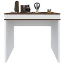 Ver imagem 4 de Escrivaninha Mesa Escritório Home Office Luma 2 Portas 85cm Ipê e Branca Artany