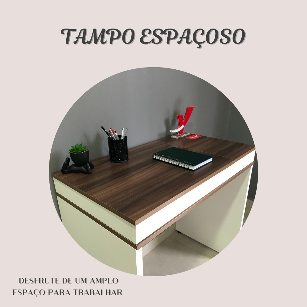 Escrivaninha Home Office 2 Portas Luma Espresso Móveis - 17