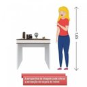 Ver imagem 6 de Escrivaninha Mesa Escritório Home Office Luma 2 Portas 85cm Ipê e Branca Artany
