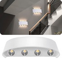 Ver imagem 1 de Luminária Arandela Meia Lua de Cor Branca de Sobrepor Led 8w Bivolt Ip65 Cor da Luz Branco Quente Co