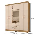 Ver imagem 2 de Guarda Roupa Casal Imperial com Armário Multiuso Versátile Carvalho Americano Off White -