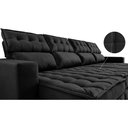 Ver imagem 4 de Sofá Retrátil e Reclinável 3.20m Molas Ensacadas e Costura Tripla Cama inBox Nobre Suede Preto