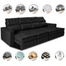 Sofá Retrátil e Reclinável 3.20m Molas Ensacadas e Costura Tripla Cama inBox Nobre Suede Preto - 3