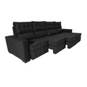 Ver mais imagens de Sofá Retrátil e Reclinável 3.20m Molas Ensacadas e Costura Tripla Cama inBox Nobre Suede Preto