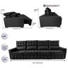 Sofá Retrátil e Reclinável 3.20m Molas Ensacadas e Costura Tripla Cama inBox Nobre Suede Preto - 2