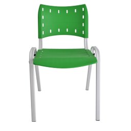 Kit com 4 Cadeiras Iso para Escola Escritório Comércio Verde Base Branca Ecomhome - 3
