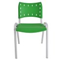 Ver imagem 3 de Kit com 4 Cadeiras Iso para Escola Escritório Comércio Verde Base Branca Ecomhome