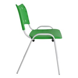 Kit com 4 Cadeiras Iso para Escola Escritório Comércio Verde Base Branca Ecomhome - 5