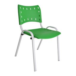 Kit com 4 Cadeiras Iso para Escola Escritório Comércio Verde Base Branca Ecomhome - 4
