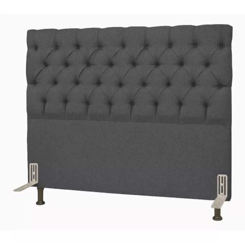 Cabeceira Cama Box Solteiro Estofada Painel 0,9 M Lisboa:corino Cinza Escuro