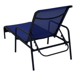 Kit 2 Espreguiçadeiras Piscina Tela Sling e Alumínio para Jardim - Azul - 3