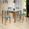 Kit Mesa De Jantar 90x90 Com 4 Cadeiras Cozinha Apartamento Elisa - Menta/Off White - 2