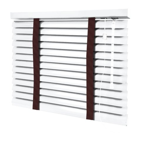 Persiana Horizontal - 1,40m Larg X 1,20m Alt - Alumínio 50mm com Fita Decorativa - Cor: Branca - Fit