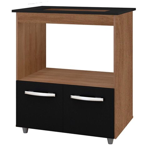 Balcao para Cooktop 5 Bocas Elisa Savana Preto Mobbs