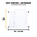 Ver imagem 3 de Grade Portão Proteção Pet Cachorro 89 a 94 Cm Criança Cães Cor:preto:branco