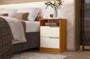 Ver imagem 1 de Mesa de Cabeceira para Quarto com 2 Gavetas Sole - Cinamomo Off White - Albatroz