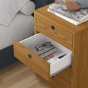 Ver imagem 3 de Gaveteiro Mesa de Cabeceira 4 Gavetas Pés Anti-umidade P/ Quarto Multiuso Escritório:freijo