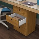 Ver imagem 5 de Gaveteiro Mesa de Cabeceira 4 Gavetas Pés Anti-umidade P/ Quarto Multiuso Escritório:freijo