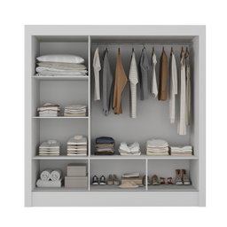 Guarda-Roupa Casal 3 Portas de Correr com Espelho Jequitibá Yescasa  - 3