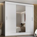 Ver imagem 1 de Guarda-Roupa Casal 3 Portas de Correr com Espelho Jequitibá Yescasa