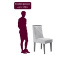 Ver imagem 6 de Conjunto Sala de Jantar Mesa Tampo MDF/Vidro 6 Cadeiras Ester Off White/Marromle
