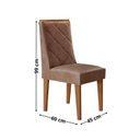 Ver imagem 4 de Conjunto Sala de Jantar Mesa Tampo MDF/Vidro 6 Cadeiras Ester Off White/Marromle