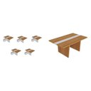 Ver imagem 2 de Mesa Reunião Escritório 14 Lugares com Caixa de Tomada, Tampo Engrossurado 50mm Marrom/Freijó/Branco Artany
