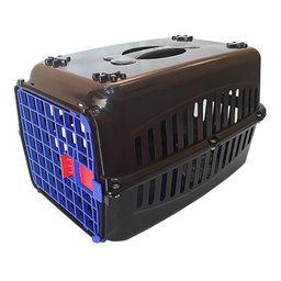 Caixa De Transporte Cães Nº3 Preta Com Porta Azul - 2