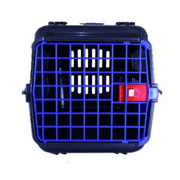 Caixa De Transporte Cães Nº3 Preta Com Porta Azul - 3