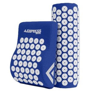 Kit de Bem-estar Doméstico: Tapete e Travesseiro Acupress Brasil 130x50 Cm - Azul