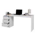 Ver imagem 4 de Mesa Escrivaninha para Computador com 3 Gavetas BC98 Branco - BRV Móveis