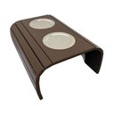 Ver imagem 1 de Esteira Bandeja para Braço Sofá Porta Copo Alumínio Chocolate