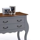 Ver imagem 3 de Cômoda Bombê com 2 Gavetas Linz Móveis 1007 - Cinza/imbuia Glazer