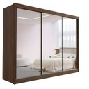 Ver imagem 3 de Guarda Roupa Casal MDF Espelhado 3 Portas 6 Gavetas Qatar Marrom/Cinamomo