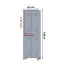 Ver imagem 4 de Roupeiro de Aço c/ 04 Portas Grandes – 1,96×0,63×0,36m – CZ/CZ – AMAPA – 10124