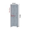 Roupeiro de Aço c/ 04 Portas Grandes – 1,96×0,63×0,36m – CZ/CZ – AMAPA – 10124 - 3