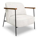 Ver imagem 3 de Kit 2 Poltronas Decorativa Celeste Linho Bouclê Bege Pérola Base de Ferro Preto - Pallazio