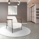Ver imagem 2 de Kit 2 Poltronas Decorativa Celeste Linho Bouclê Bege Pérola Base de Ferro Preto - Pallazio