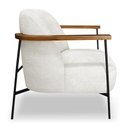 Ver imagem 5 de Kit 2 Poltronas Decorativa Celeste Linho Bouclê Bege Pérola Base de Ferro Preto - Pallazio